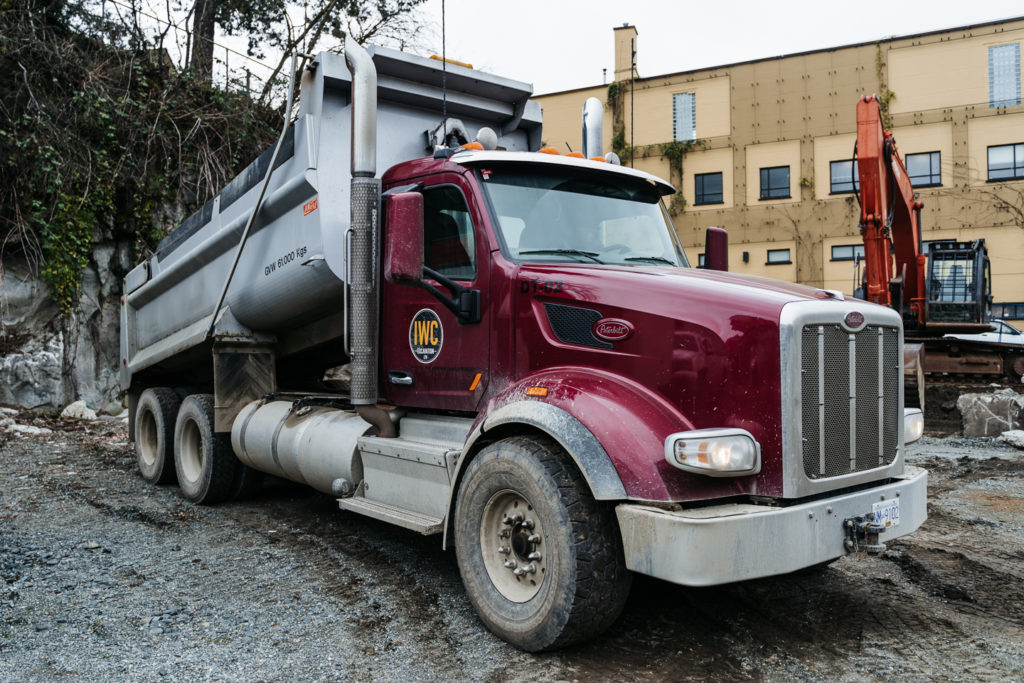 IWC Excavation dump truck and exavator to begin construction at Nanaimo Courtyard by Marriott hotel