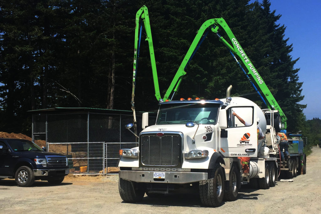 IWC Excavation helps pour concrete in Nanaimo for Baseball Batting Cage Facility